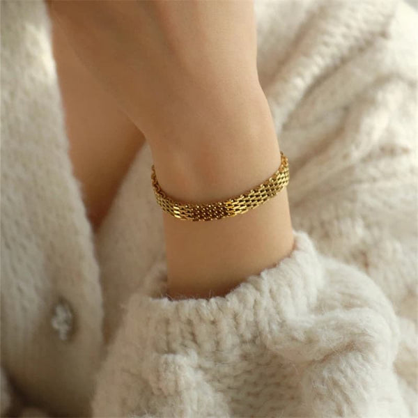 Gold Mesh Chain Bracelet