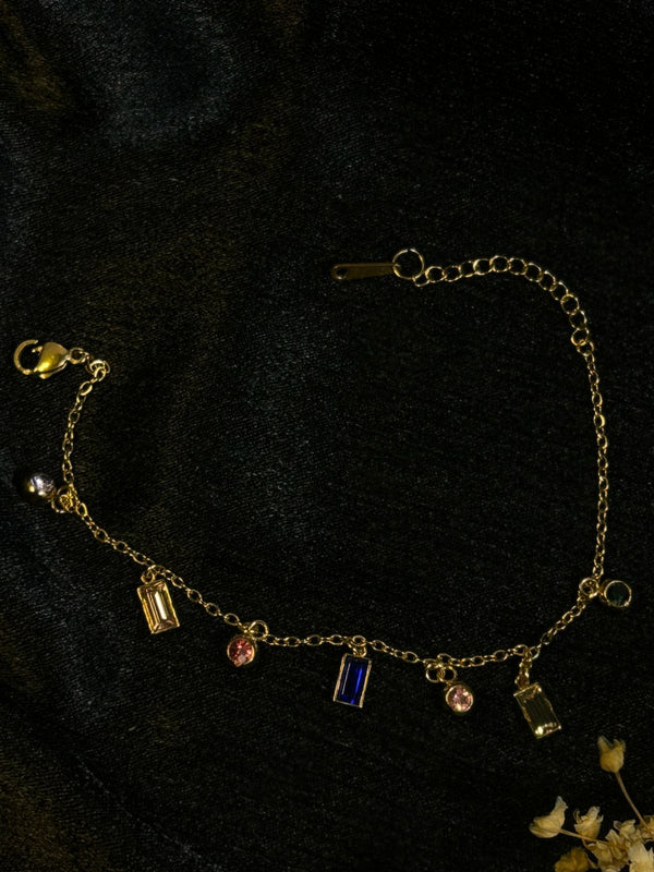 Multi Gemstone Charm Bracelet