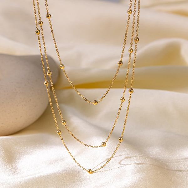 Three Layer Ball Chain Necklace