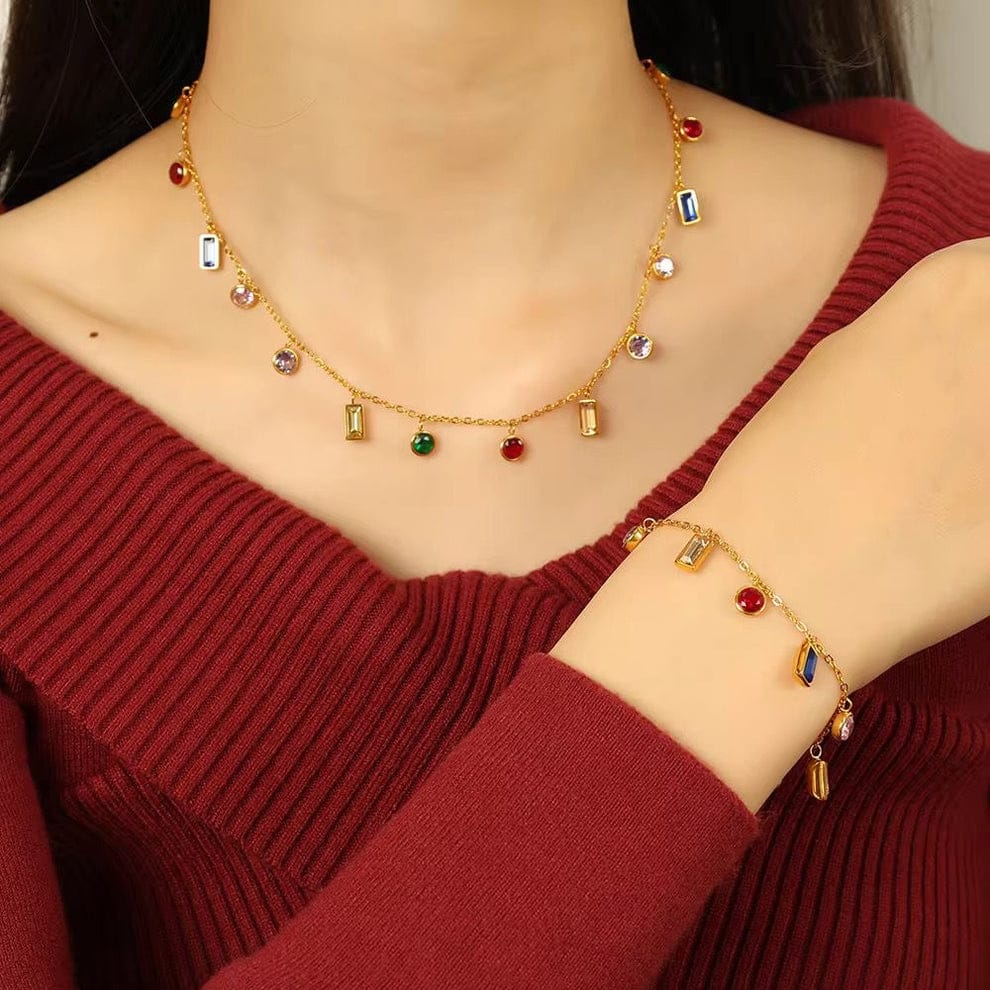 Multicolor Crystal Charm Set