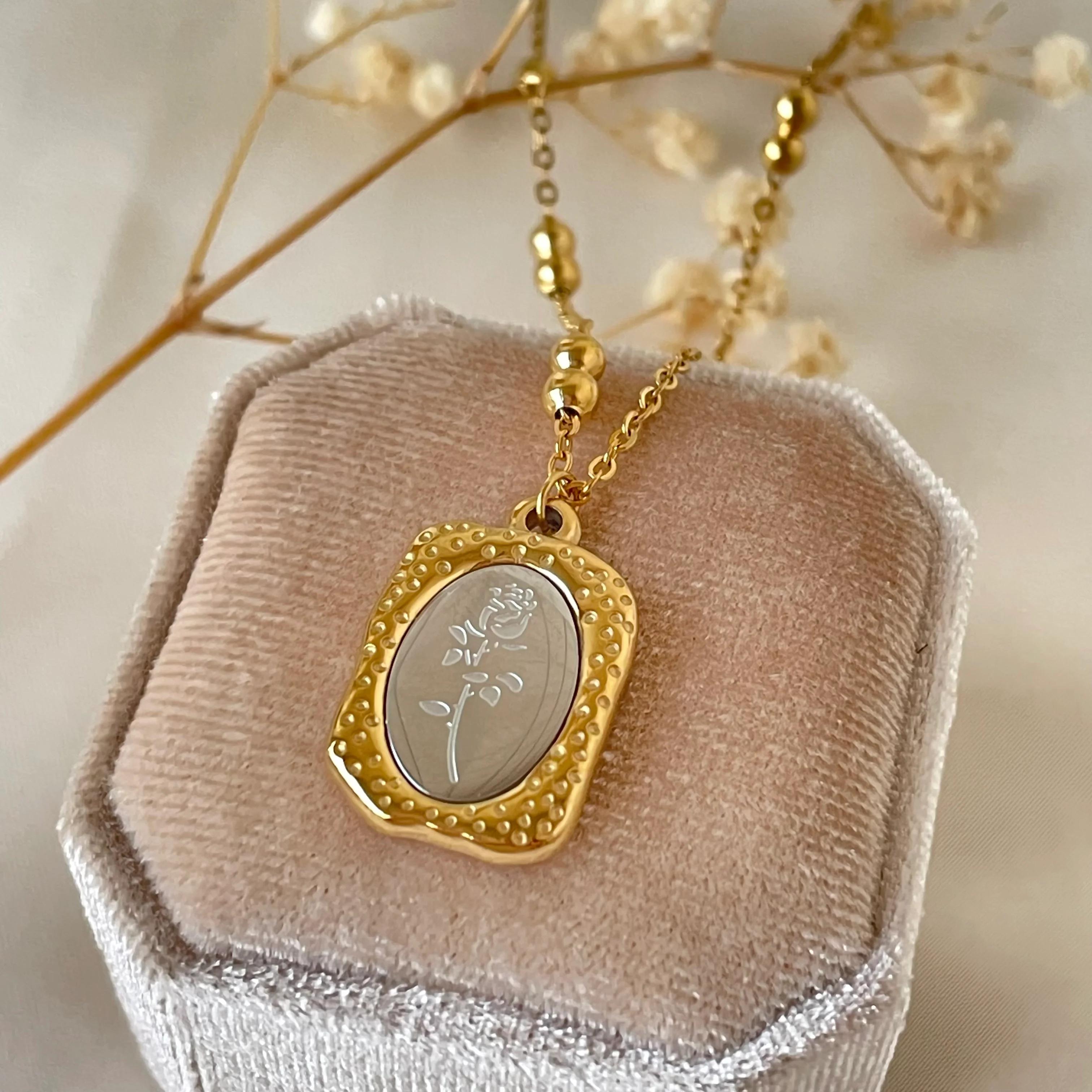 Rose Medallion Pendant Necklace