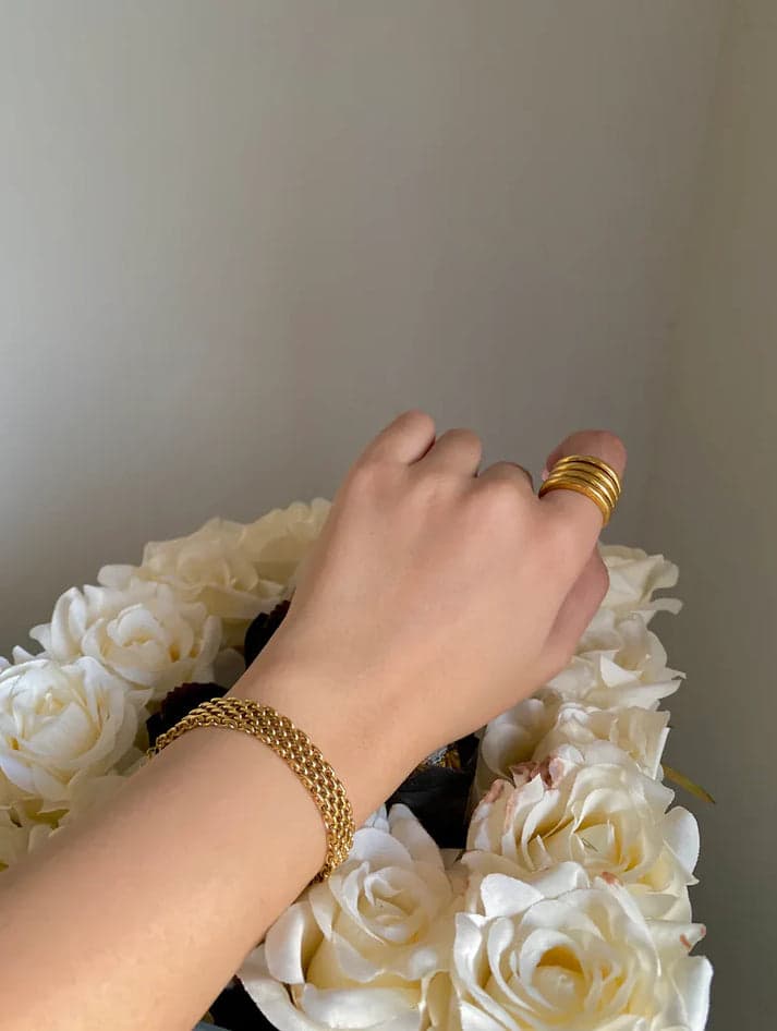 Gold Mesh Chain Bracelet