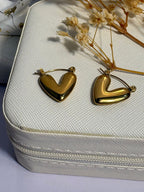 Puffy Heart Hoop Earrings