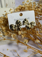 Gold Bow Stud Earrings