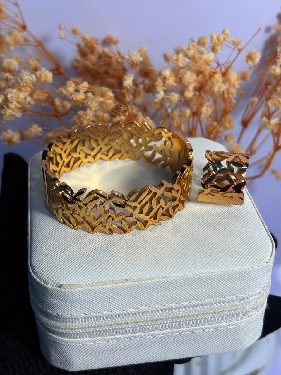 Filigree Olive Leaf Cuff and Ring Set