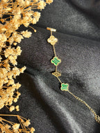 Green and Gold Clover Bracelet