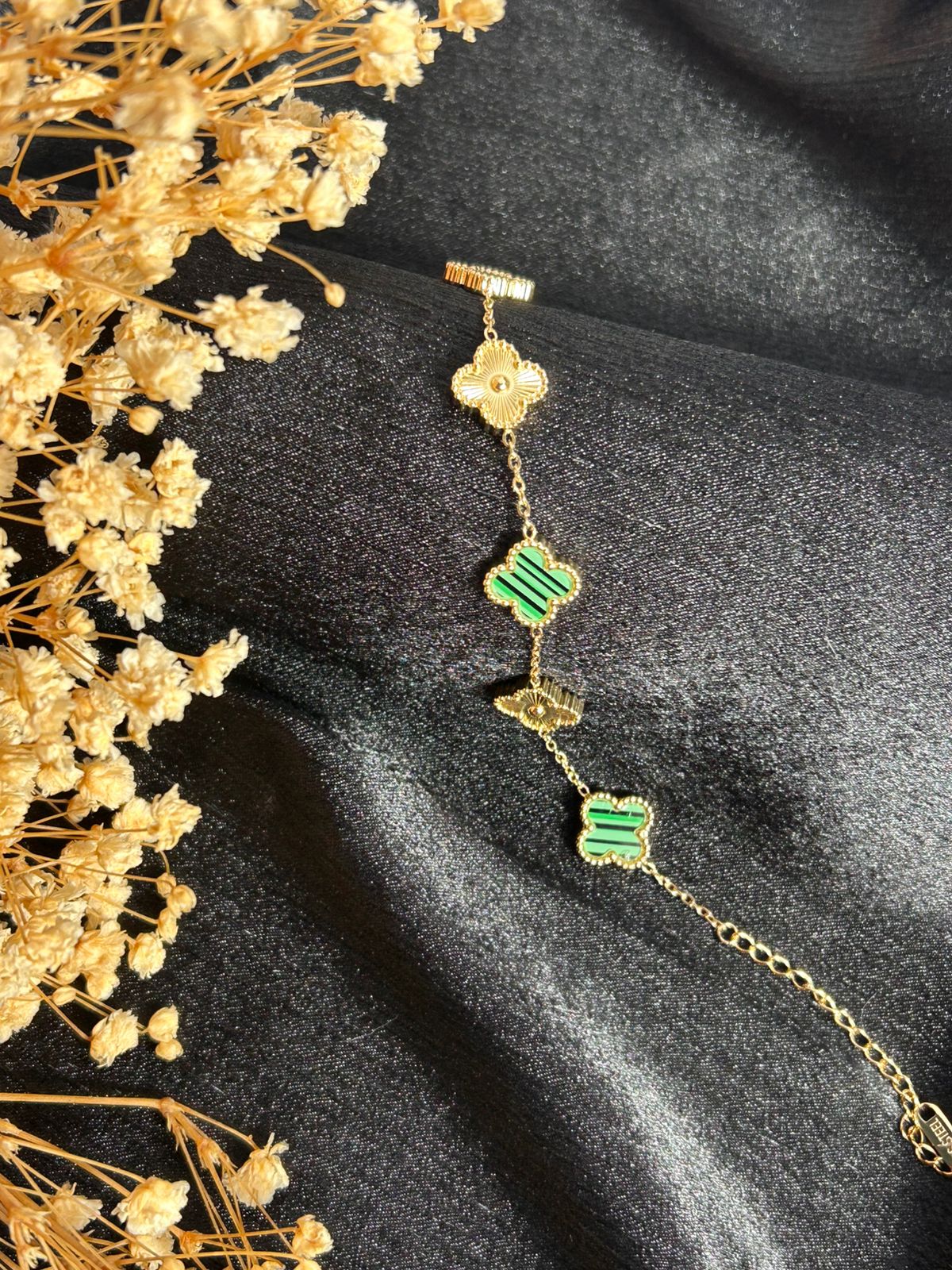 Green and Gold Clover Bracelet
