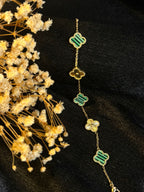 Green and Gold Clover Bracelet