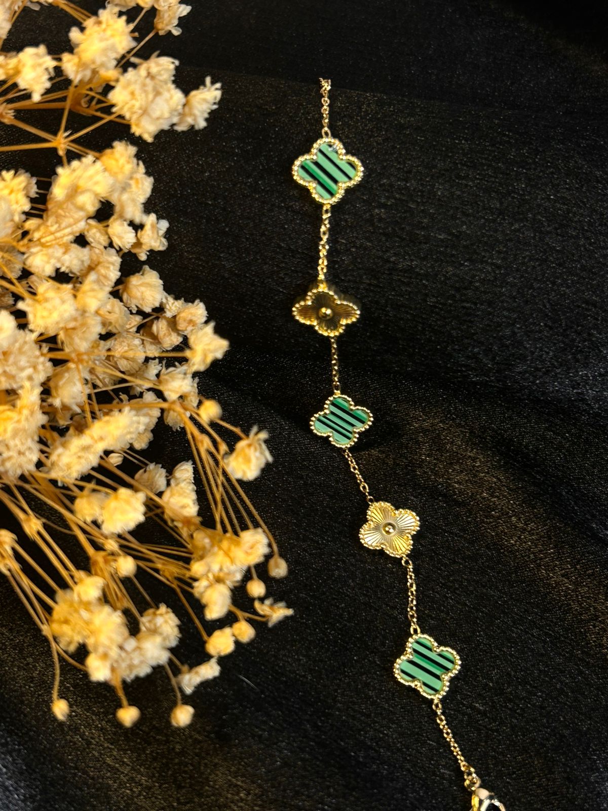 Green and Gold Clover Bracelet