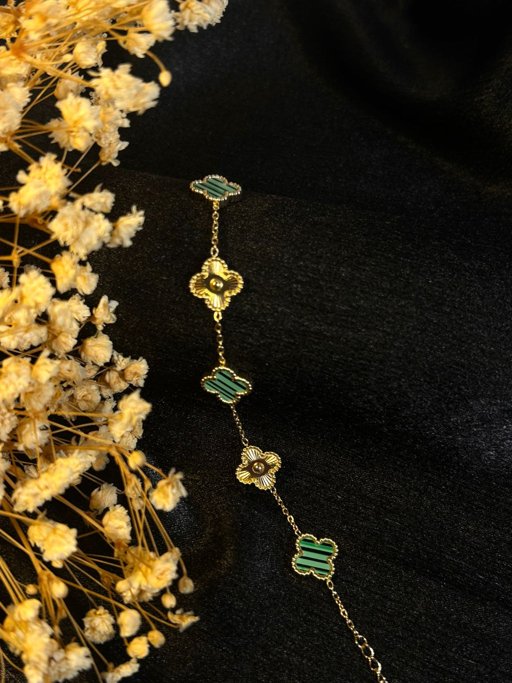 Green and Gold Clover Bracelet