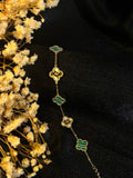 Green and Gold Clover Bracelet