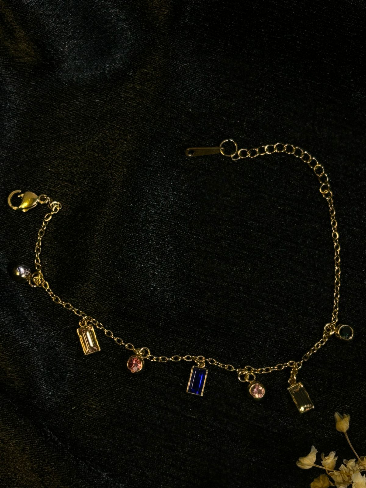 Multi Gemstone Charm Bracelet