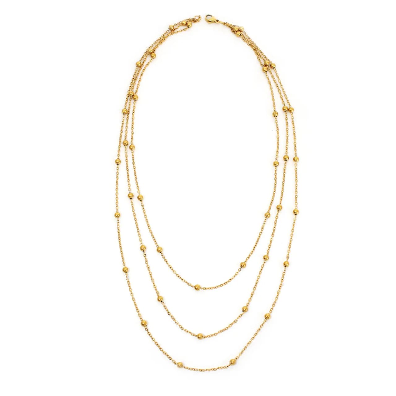 Three Layer Ball Chain Necklace