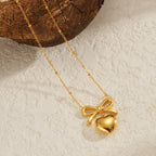 Bow Heart Necklace