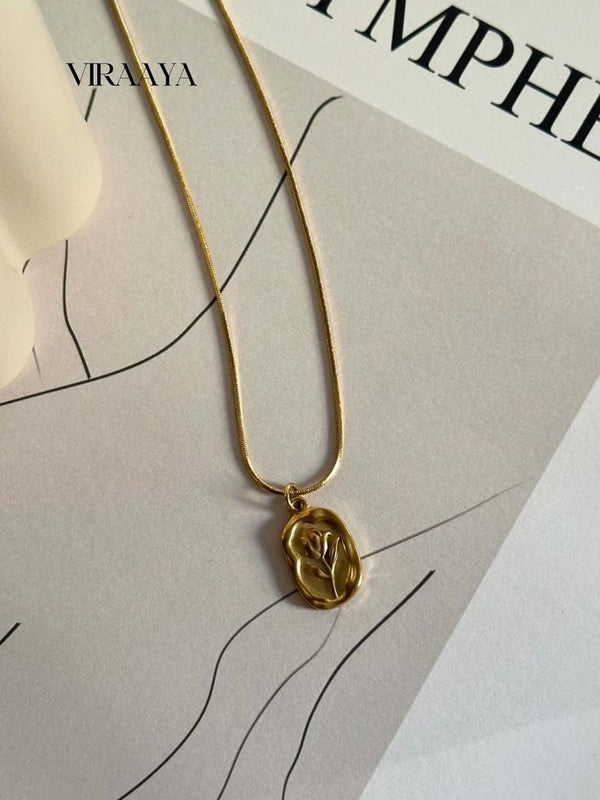 Gold Tulip Medallion Pendant