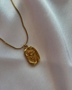 Gold Tulip Medallion Pendant