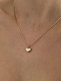 Gold Puffed Heart Pendant