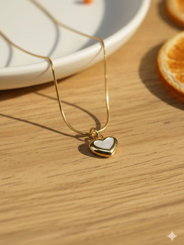 Gold Puffed Heart Pendant