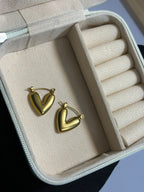 Puffy Heart Hoop Earrings