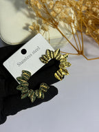 Gold Leaf Wreath Studs