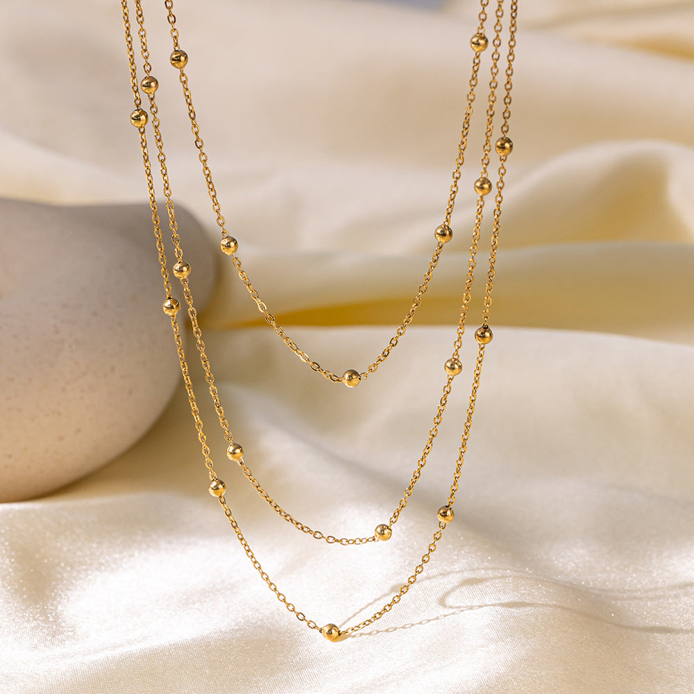 Three Layer Ball Chain Necklace