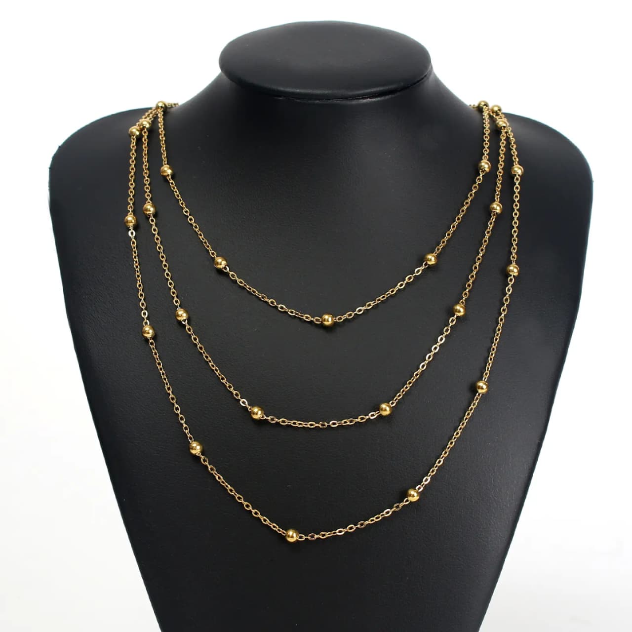 Three Layer Ball Chain Necklace
