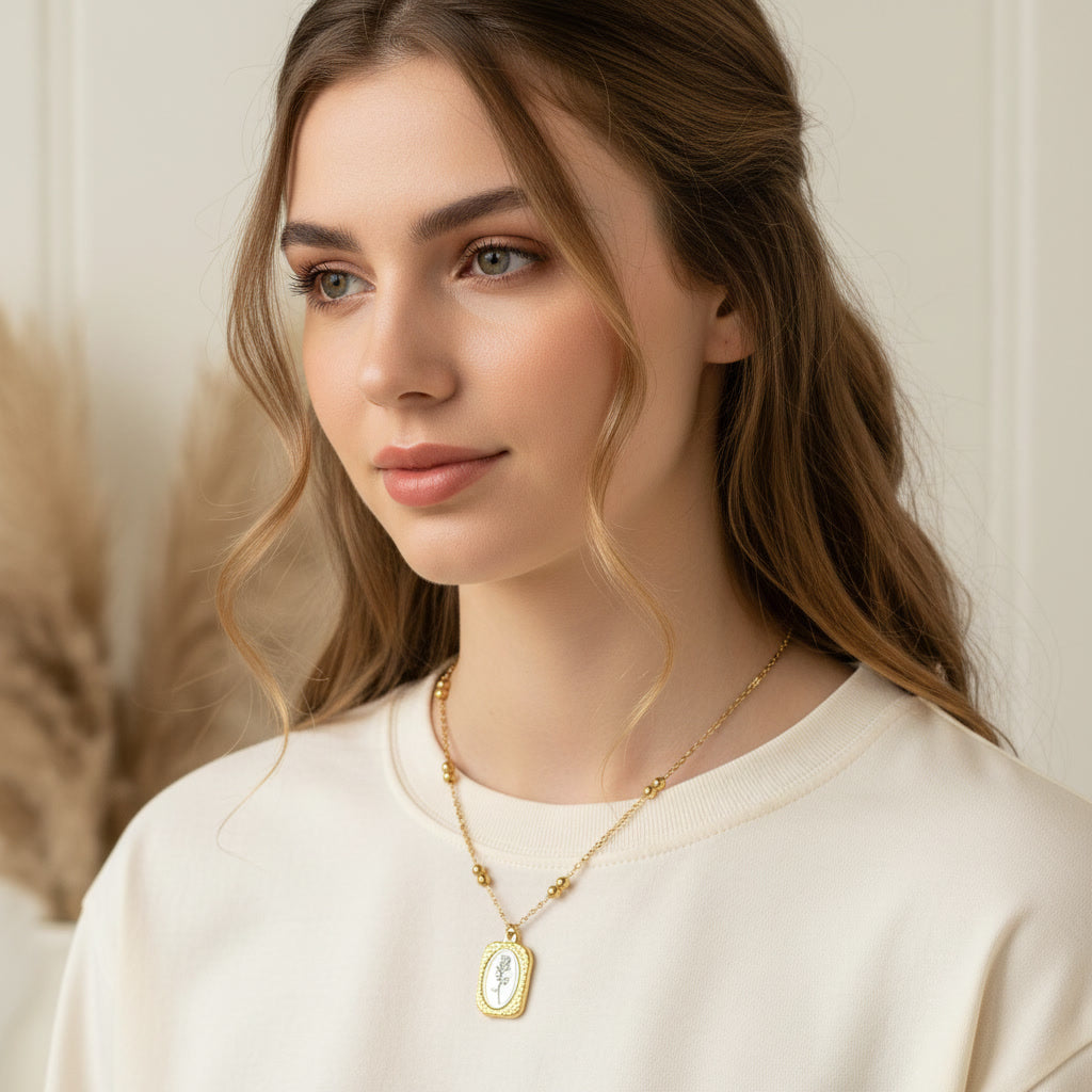 Rose Medallion Pendant Necklace